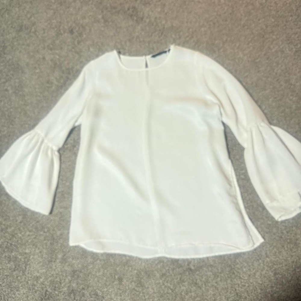 Zara white Blouse with Bell sleeves